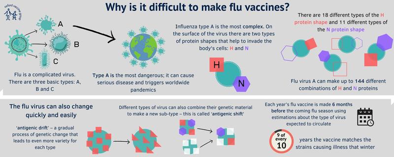 Why is it difficult to make flu vaccines